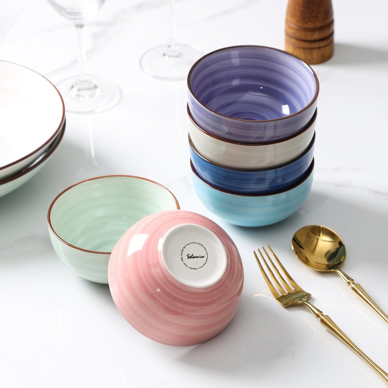 Selamica Ceramic Small Bowls, 4 OZ Dipping Bowls, 3.5 Inch