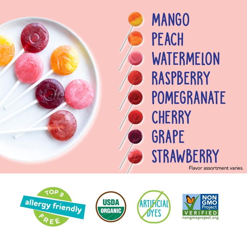 YumEarth Organic Pops Variety Pack, 50 Fruit Flavored Favorites Lollipops,