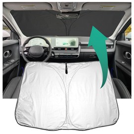 YEE PIN Parasol Car Compatible with Hyundai Ioniq 5 2022, Foldable Car Sun Protection Front Windscreen UV Dust Protection Reflective Sun Visor