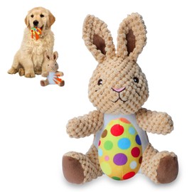 YUEPET Easter Bunny Dog Toys, Squeaky Dog Chew Toys for Cleaning Teeth, Stuffed Easter Egg Dog Toy for Puppies Small Medium Dogs