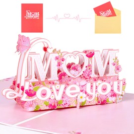 SULOLI 3D Mother's Day Card, Birthday Card for Mum Special, 3D Pop Up Greeting Card Mother's Day with Beautiful Paper Cut for Mum Birthday Wife