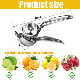 Behiruch Premium Hand Zitronenpresse aus Zinklegierung in Chrom glänzend, Zitruspresse manuell Zitronen Handpresse gross - Metall Zitronensaftpresse für die Küche - Lemon Squeezer Saft Juicer Lime
