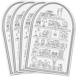 Books of The Bible Tracker, Bible Books on the Shelf, Bible Reading Tracker Sticker, Bible Bookshelf Tracker, 6.8 x 4.3 in, Set of 4