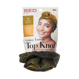 Red by Kiss Galaxy Top Knot Turban Headwrap Pre Tied Bonnet Hair Cover Beanie Cap (Gold Galaxy)