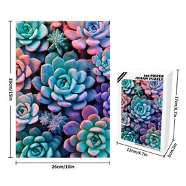 Great Jigsaw Puzzles for Adults 300 Pieces Colorful Succulents Puzzles for Adults Toys Gift Family Decoration Kids Puzzle
