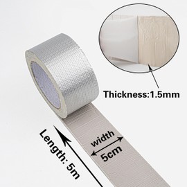 Butyl Tape Waterproof Tape Aluminum Foil Tape Tape 5cm(w) x 5m(L) x 1.5mm(T), Waterproofing in Toilets, Pipelines, roof Cracks, RVs, sunshades, Windows, Boat,Floors, Swimming Pools Other