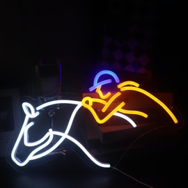 Man Riding Horse Neon Light, Show Jumping Horse Neon Sign,Horse Rider Led Light, Equestrianism Sport Led Sign, Jockey Rodeo Room Wall Decor,Home Bar Game Room Decor