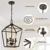 4 Light Chandelier Lighting, Industrial Ceiling Light Black Lantern with