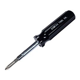6-1 Multi Bit Screwdriver Black Phillips Flat Slotted 6 in 1 Made in USA Bowers Tool Co.