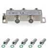 Axred Satellite Splitter 4-Way + 5x Anadol F-Connectors, for Distribution