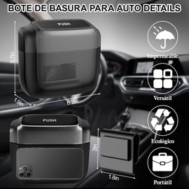 2 Pack Bote de Basura para Auto, Basurero para Auto con Bolsa de Basura de 6 Rollos, Bote de Basura Pequeño para Coche, Oficina, Hogar
