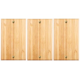 3PC Solid Wood Light Switch Plate Blank Wall Plate Light Switch Cover Quality Raw Wooden Switch Plate Decorative Bamboo Single Toggle Wall Plates