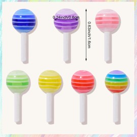 150 piezas de mini piruletas de acrílico 3D para decoración de uñas, accesorios de manicura coloridos, diseño de caramelos