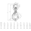 1/2" Grade 80 Swivel Self Locking Hook Breaking Strength 48000
