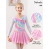 KEOYA Leotards for Girls Gymnastics Long Sleeve Sparkly Dance with