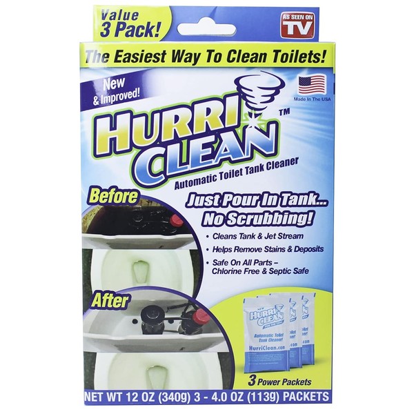 Hurriclean - HC-MO48 Deluxe 3-Pack New and Improved Automatic Toilet