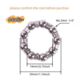 Generic Bottom Bracket Ball Bearings,Bike Ball Bearing, Bike Crank Ball Bearing Retainer,1/4"" x 9 Balls, 4 Pcs