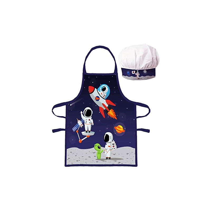 Kids Cooking Baking Apron and Chef Hat Set Aprons for