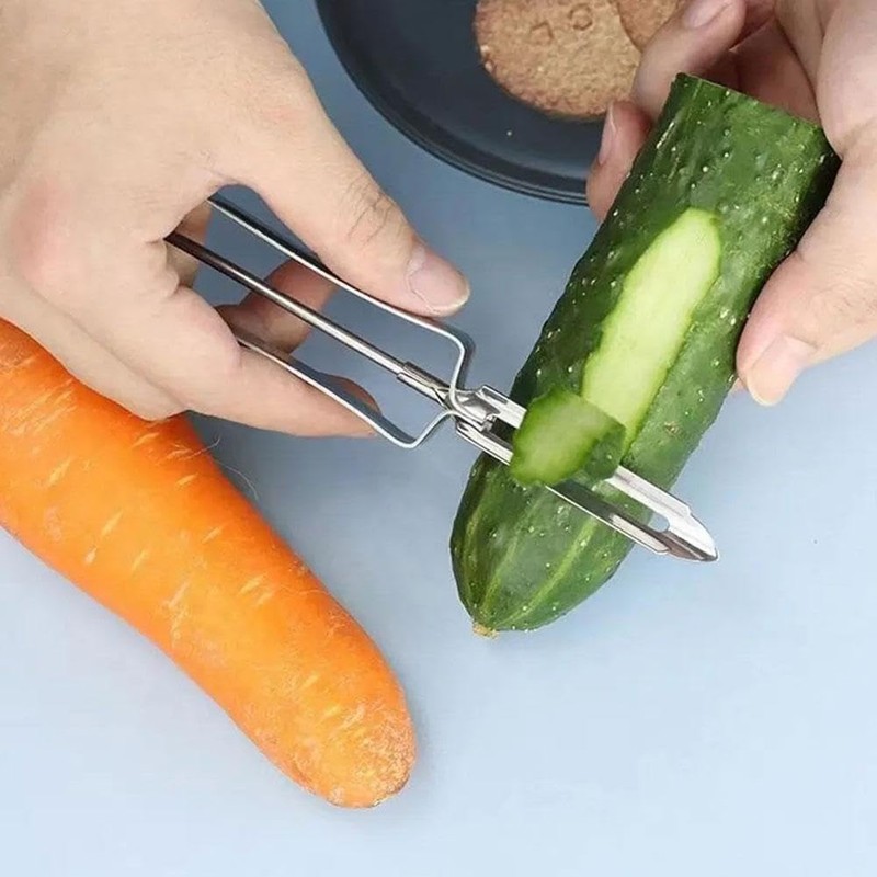 1Pc Silver Stainless Steel Rotary Peeler Multi-function Peeling Knife,potato Carrot
