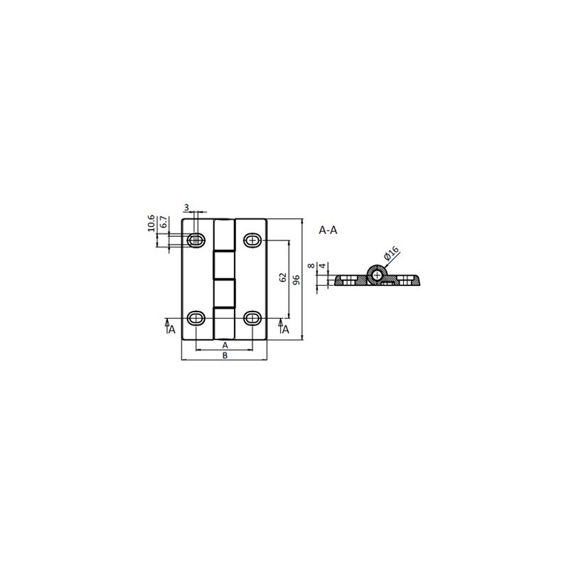 AL 90 Heavy Duty Hinge Swivel Hinge Die-Cast Aluminium 30/30
