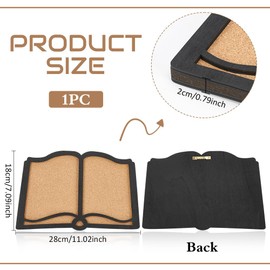 BENECREAT Pin Board Book Cork Board Bulletin Display Board, 0.8inch Thick Wall Mounted Cork Board for Brooch Pin Storage, Office Home and School Decor, 11x7inch