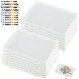 Zansens 14 Pcs Stackable Water Drinks Bag Organiser,Bead Organizer,Small Storage Sontainers,Craft OrganizersTackle Box Organizer with Lidf for Beads, Art Work,DIY Crafts,and Fishing Gear