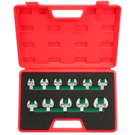 Marsram Open End Insert Interchangeable Head Set, Open-Ended Crowfoot Torque Wrenches Tool, Metric 8-22mm, Fit For Square Drive Mouth 9x12mm, 40Cr Steel, 11Pcs