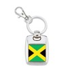 KAZMUGZ Square metal FLAG OF JAMAICA KEYRING. Silver Plated Jamaican