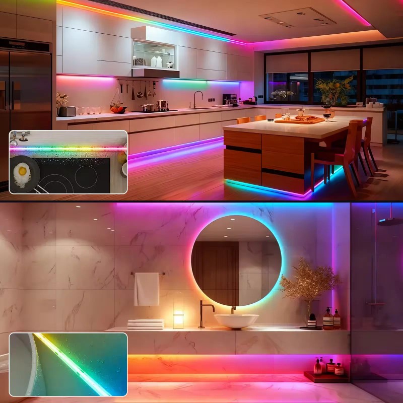 COB LED Strip Lights Light Strings Plastic RGB Smart IP65