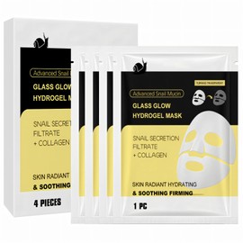 Allony Snail Mucin, Schneckenschleim Maske, Kollagen Boosting Maske, Advanced Snail all in one Maske with Snail Secretion Filtrate, Tiefenwirksame Feuchtigkeitsversorgung anti-Aging -4 Stück