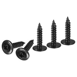 uxcell 50Pcs #8×3/4" Phillips Head Self Tapping Screws, Carbon Steel Flat Head High-Strength Quick Tapping Screws Wood Screw for Wood, Metal, Plastic, Black