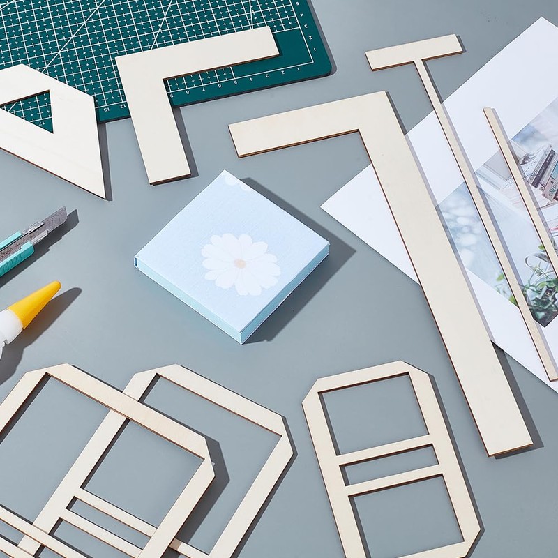 AHANDMAKER Bookbinding Easy Scrapbooking Tool, Wood L-Shaped Ruler T-Shaped Ruler
