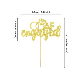 Ercadio - Paquete de 24 piezas de decoración para magdalenas con purpurina dorada para bodas, compromisos, cupcakes de compromiso, para despedidas de soltera, bodas, fiestas temáticas, suministros de decoración de pasteles