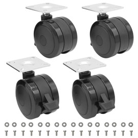 69828 69827 Locking Caster for Weber Spirit 200 300 Series Grills, 4 Pack Caster Wheel with Plate for Weber Grill Replacement Parts (Model Years 2013 and New)