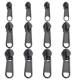 GNALIA Pack of 12 Zip Replacement Removable Zip Pullers for Jackets Suitcases Backpacks - Black Replacement Sliders Zip Sliders