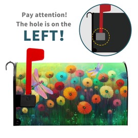 Spring Floral Mailbox Cover Magnetic Standard Size 21”x18” Nature Spring Summer Flowers Mailbox Covers Watercolor Abstract Floral Mailbox Wraps Colorful Letter Post Box Outdoor Decorations for Home