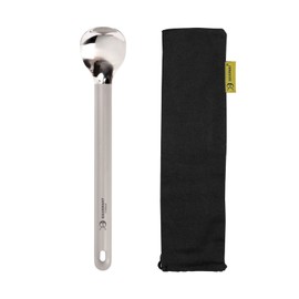 SILVERANT Titanium Long Handle Spoon, Ultralight Camping Cutlery Outdoor Utensils for Backpacking Hiking & Bushcraft Flatware (LongSpoon-Polished)