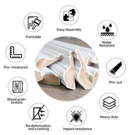 1 Set Solid Wood Wainscoting Panels Kit - Quick Installation Accent Wall Molding, Ready-to-Assemble Pre Made Wainscoting Wall Panel for Home Décor (78" x 24")