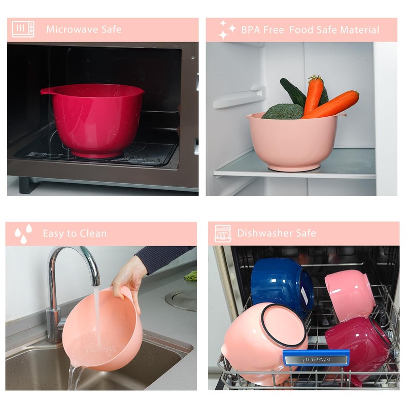 BoxedHome Mixing Bowl Set Mixing Bowl Set Plastic Salad Bowl