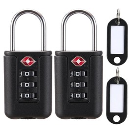 TSA Suitcase Locks,Luggage Locks,Combination Padlock for Suitcase,Padlocks with Code,Travel Accessories Small Padlocks for Suitcases Luggage Gym Locker Bag Rucksack Cabinets (2 Black TSA Lock) (01#)