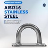Five Oceans Heavy Duty 3/16" Stainless Steel Square Pad Eye,