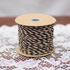 2 Pack-Bakers Twine, Twisted Jute Yarn, 50 Yards, Natural & Black