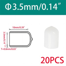 Qrity 20 PCS Rubber End Caps, Screw Thread Protectors, Rubber Covers for Screws, Screw Thread Protection End Cap, Vinyl Flexible End Caps, 3.5mm ID