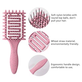 Mini Hair Brush, Travel Hair Brush, Compact Mini Detangler Brush for Easy Styling On-the-Go, Suitable for All Hair Types (2Pcs Green)