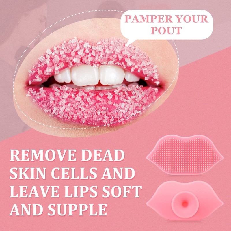 2 Pieces Lip Scrub Brush, Silicone Lip Scrubber and Exfoliating