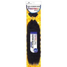 SHAKE-N-GO Human Hair Braids - Super Bulk 18" (JET BLACK 1)