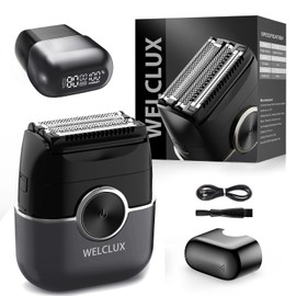 Electric Foil Shaver for Men: Portable Electric Razor for Beard/Face - 4 Floating Blade LED Display USB-C Fast Rechargeable - IPX7 Waterproof for Travel & Home