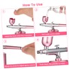TEHAUX 1set Portable Handheld Airbrush Kit for Makeup and Facial