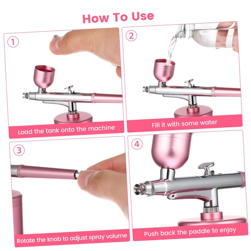 TEHAUX 1set Portable Handheld Airbrush Kit for Makeup and Facial