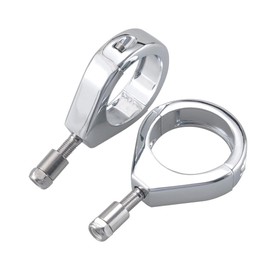 Baceyong 1pc Motorcycle Fork Indicator Brackets, 41 mm Motorbike Fork Relocation Clamps, Aluminum Motorcycle Turn Signal Mount Brackets Indicator Bracket Clamps, Chrome 41mm/1.61"